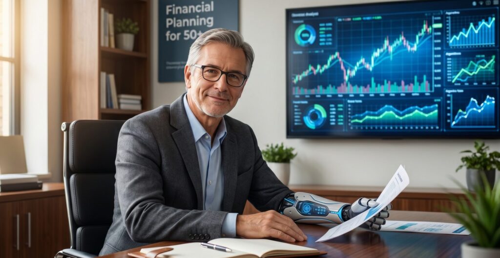 Will AI Replace Your Financial Advisor Runey & Associates Wealth Managment Human Financial Advisor with Cyborg Arm